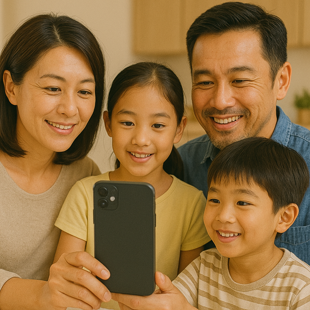 スマートフォンでアプリを使用している画像